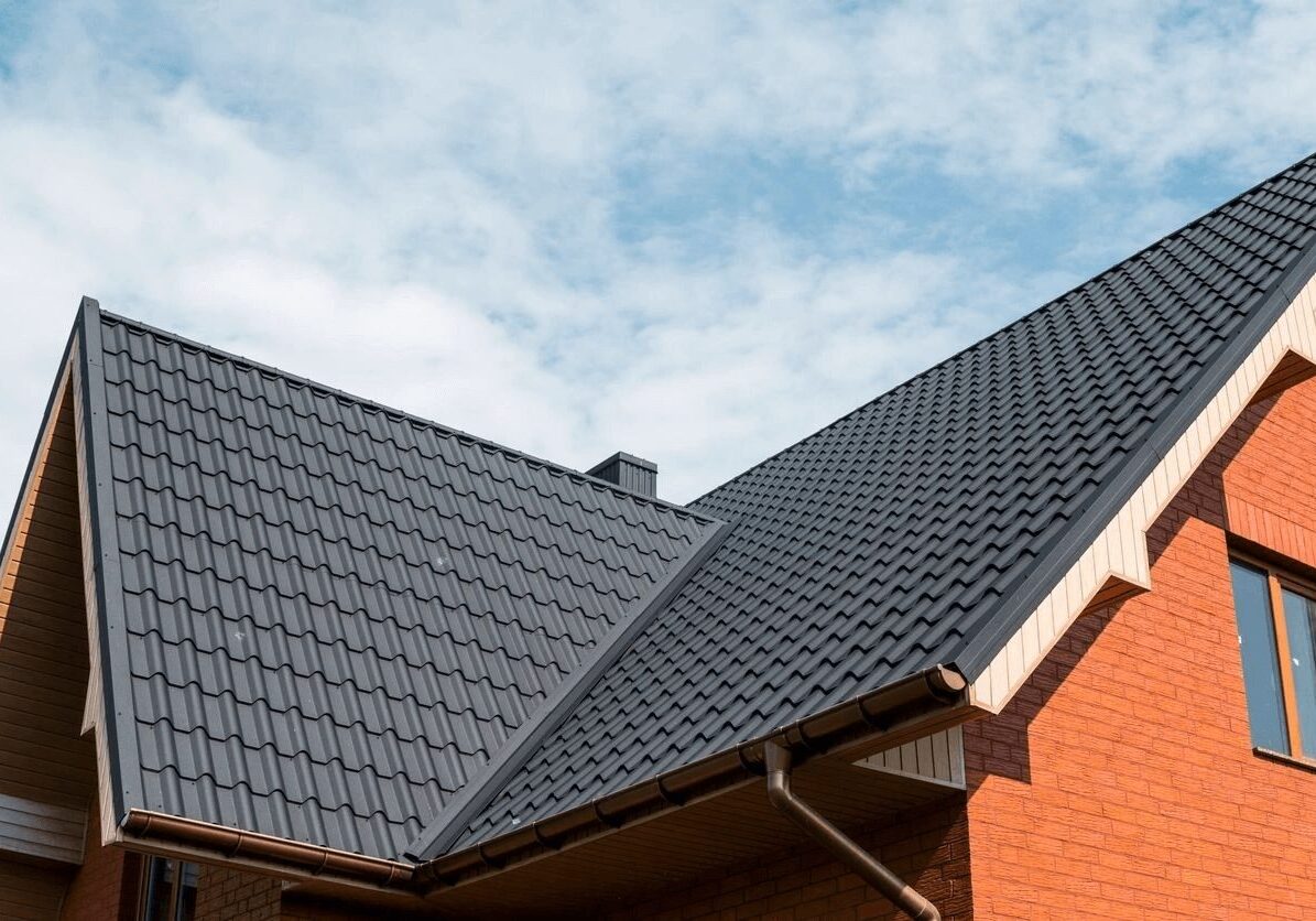 A close up of the roof of a house